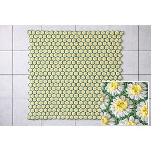 VTG 70s Crochet Sunflower Crochet Blanket 65x65 Boho Granny Square Cottagecore